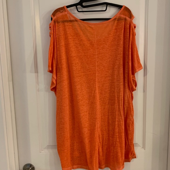 Orange T-shirt semi cold shoulder - Picture 4 of 4